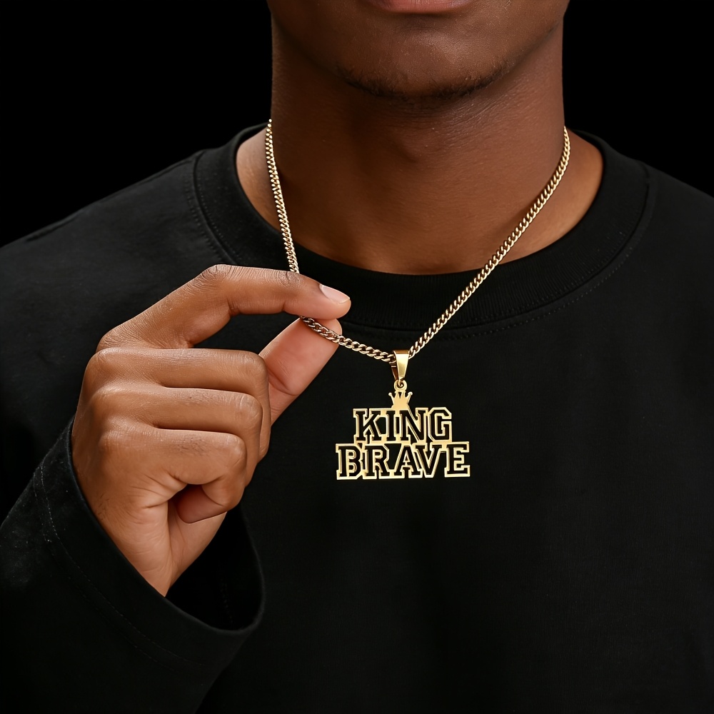 Custom Hollow Name Golden Punk Rock Necklace